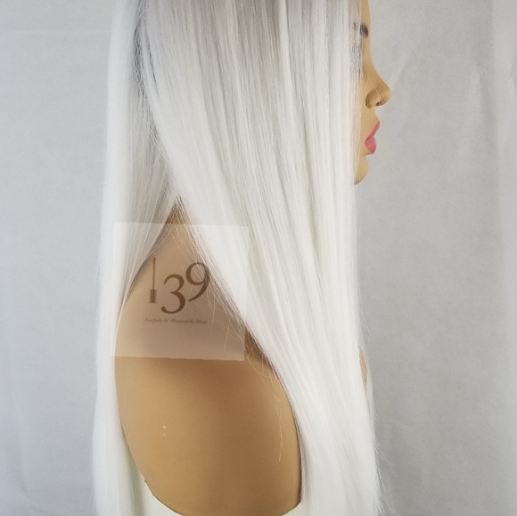The perfect  human hair platinum lace part wig main image 5
